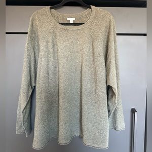 J Jill Cashmere Sage Green Heather raglan sweater, size 3x